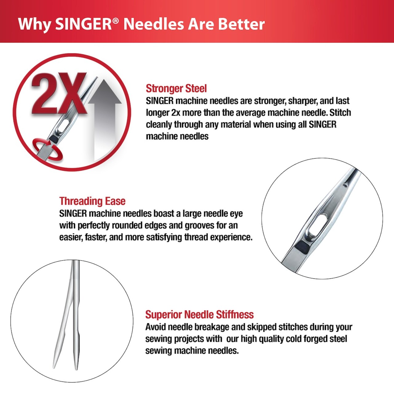 SINGER Universal Denim Machine Needles 5/Pkg-Size 16/100